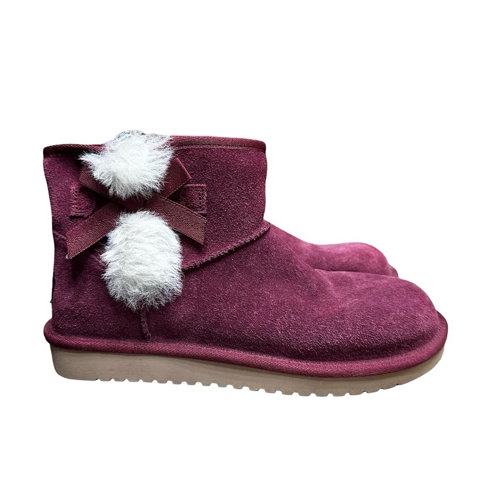 Koolaburra by UGG Victoria Burgundy Suede Short Ankle Mini Booties Size 7
